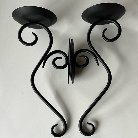 PartyLite Accents Vtg Partylite Hearthside P7776 Black Metal Scroll